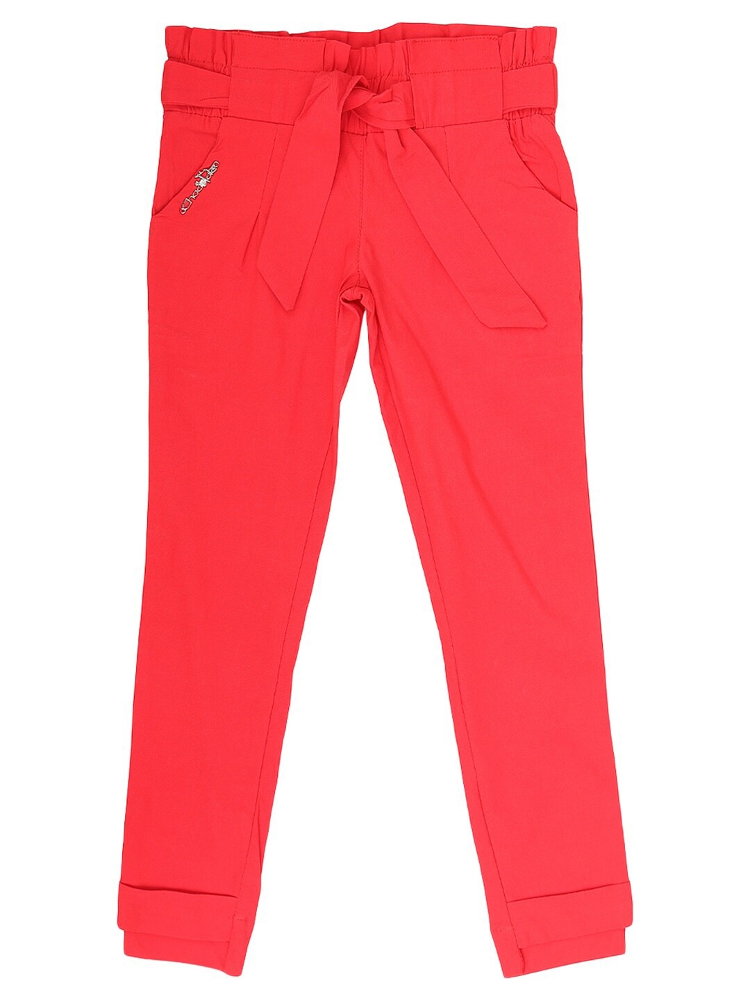 

V-Mart Girls Red Solid Cotton Slim-Fit Jegging
