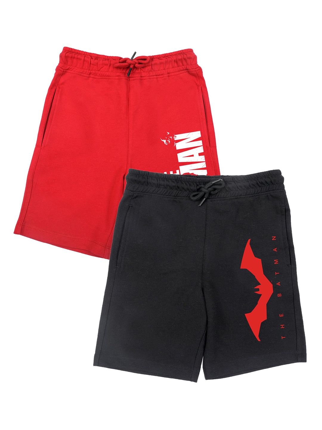 

DC by Wear Your Mind Boys Pack Of 2 Red & Black Printed Batman Outdoor Shorts