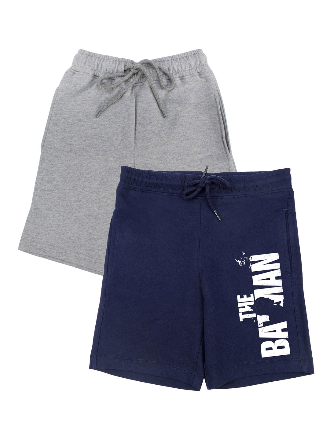 

DC by Wear Your Mind Boys Grey & Navy Blue Set of 2 Typography Printed Cotton Shorts