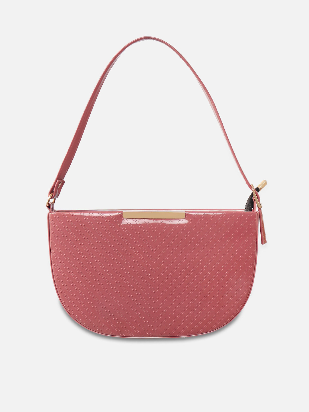 

ATHLISIS Mauve Colourblocked PU Structured Handheld Bag