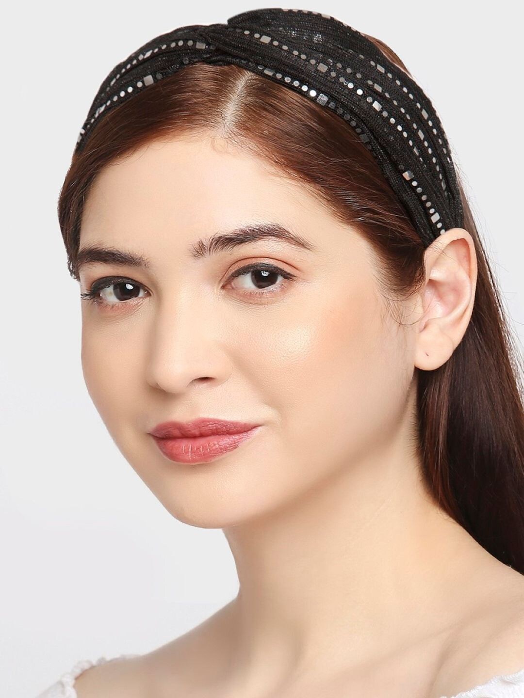 

OOMPH Women Black & White Embellished Hairband