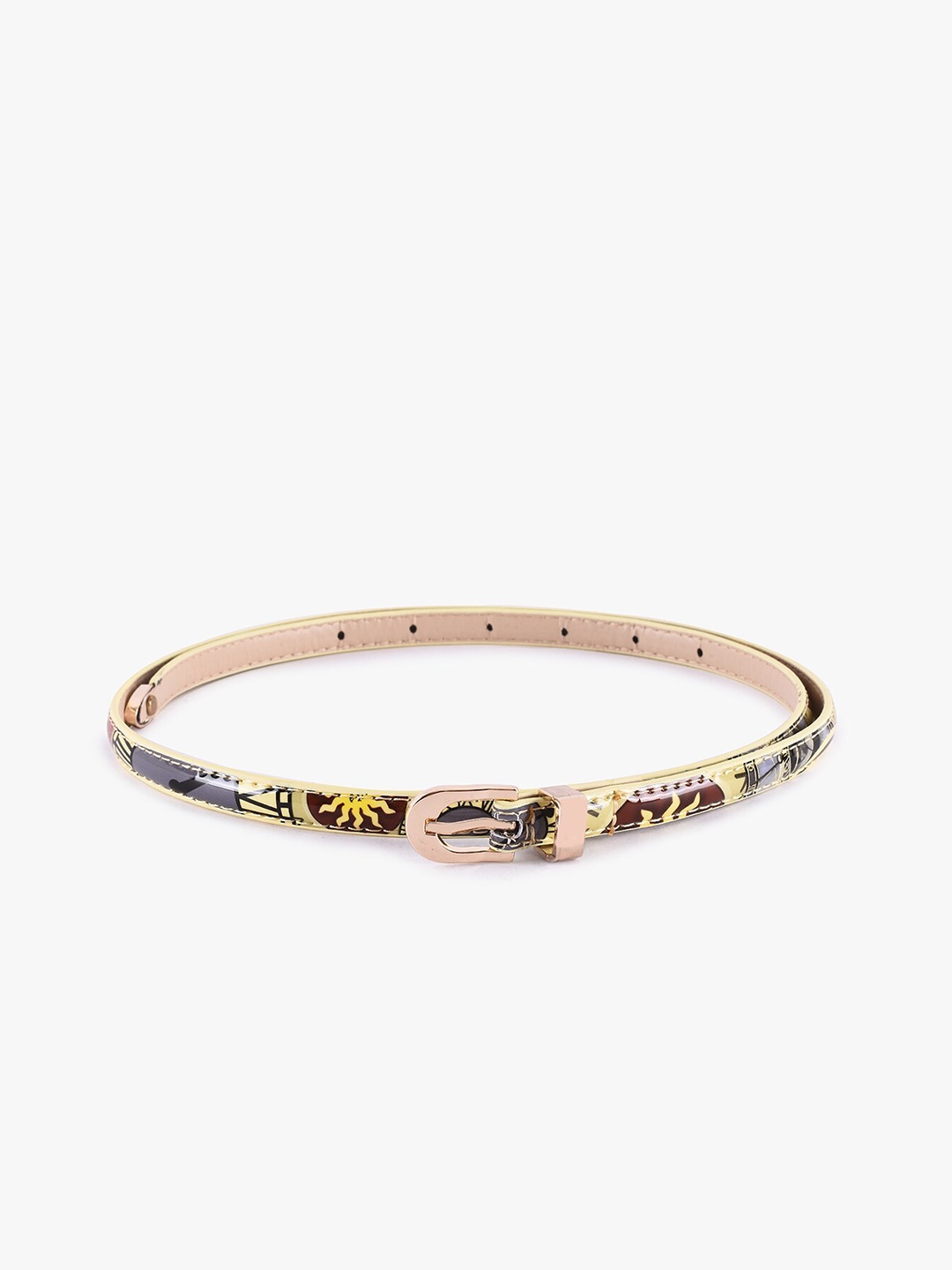 

BuckleUp Women Yellow Printed Belt