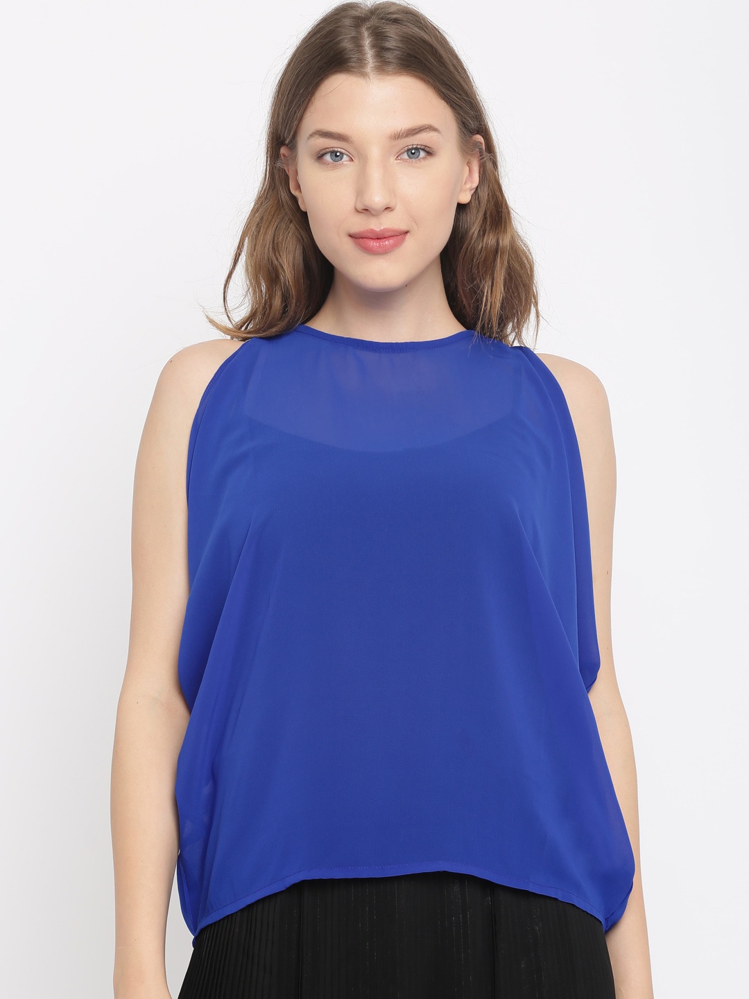 

AND Women Blue Solid Regular Top