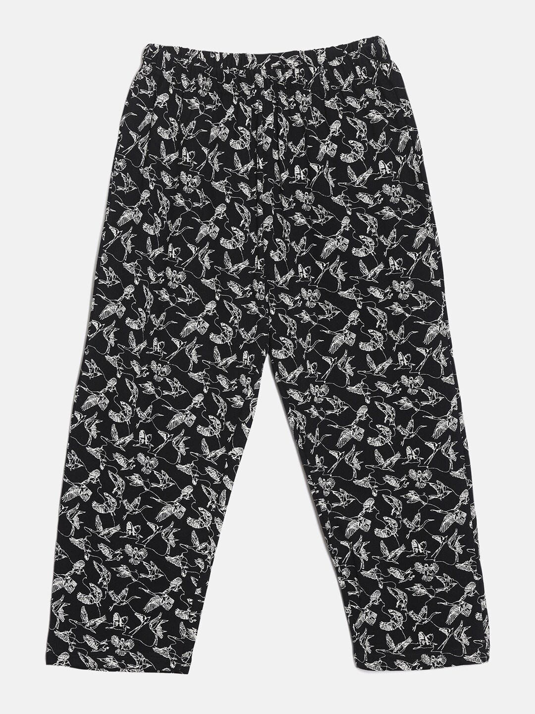 

SEIYON Girls Black & White Cotton Printed Capris