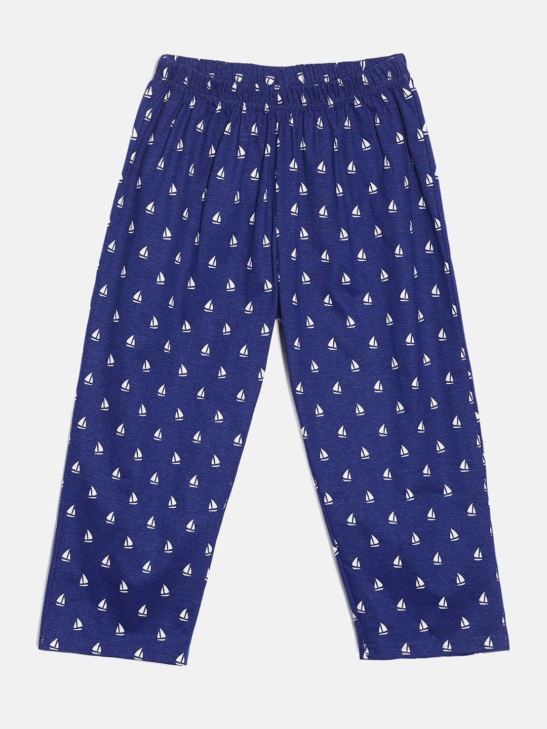 

SEIYON Girls Navy Blue & White Printed Capris