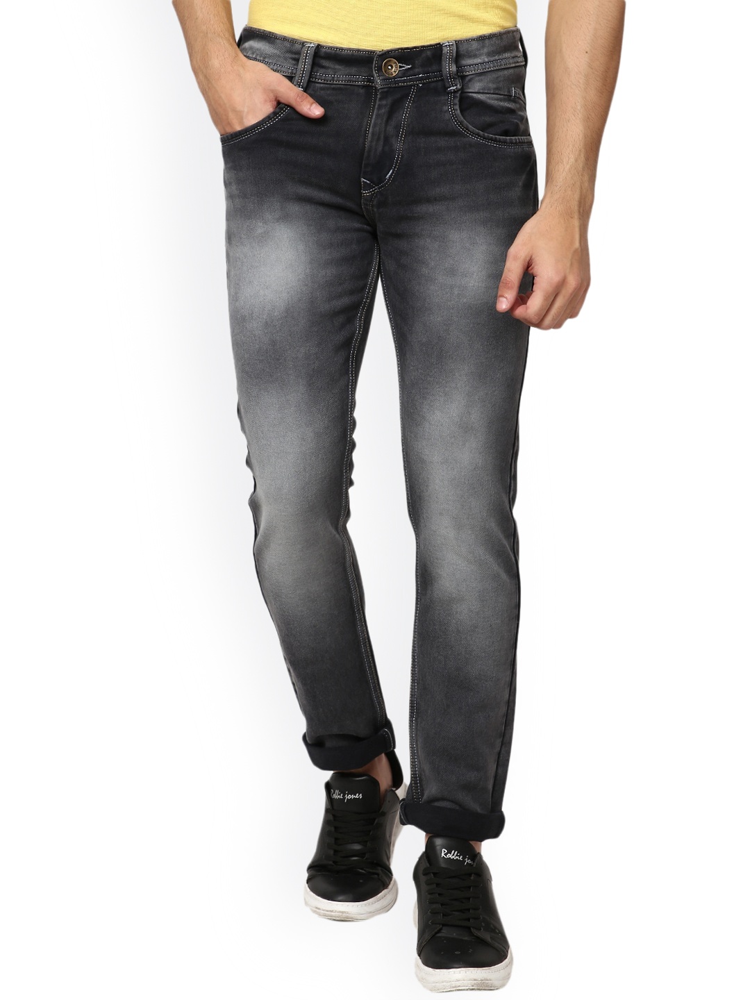 

V-Mart Men Grey Classic Regular Fit Heavy Fade Cotton Jeans