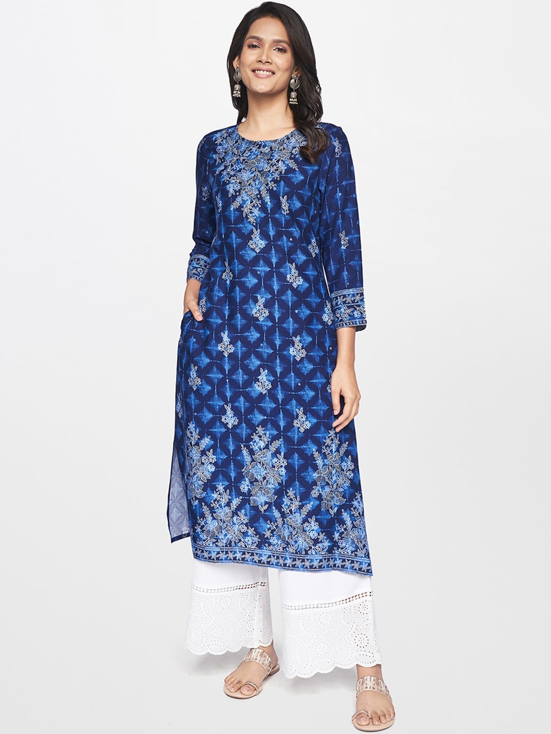 

itse Women Blue Ethnic Motifs Printed Kurta