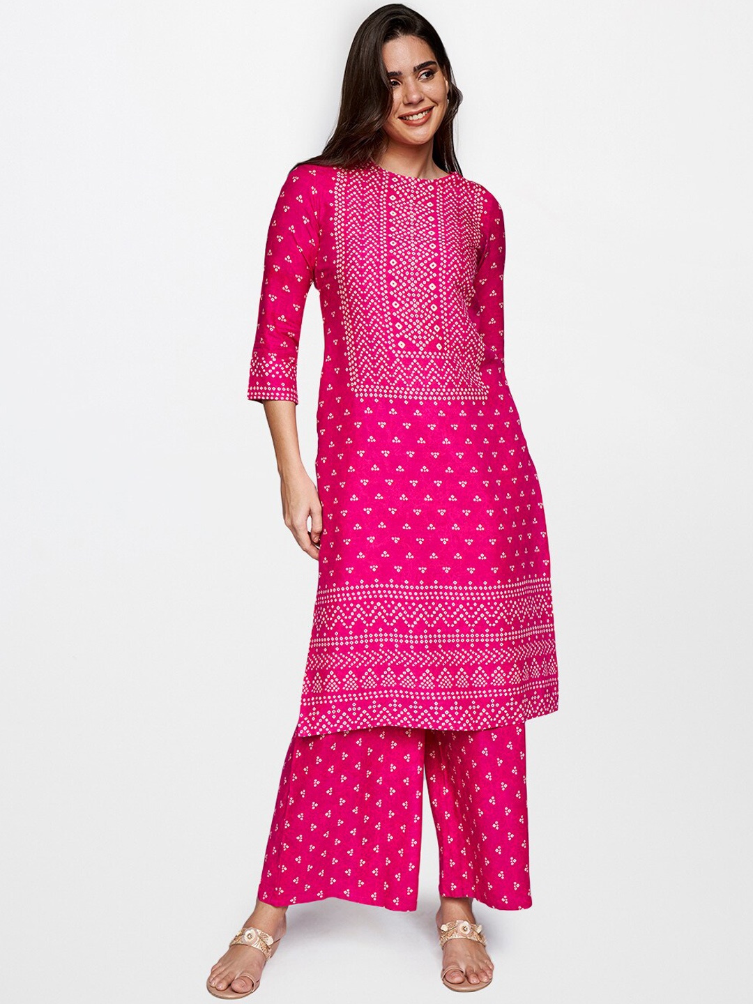 

itse Women Pink Flared Sleeves Anarkali Kurta