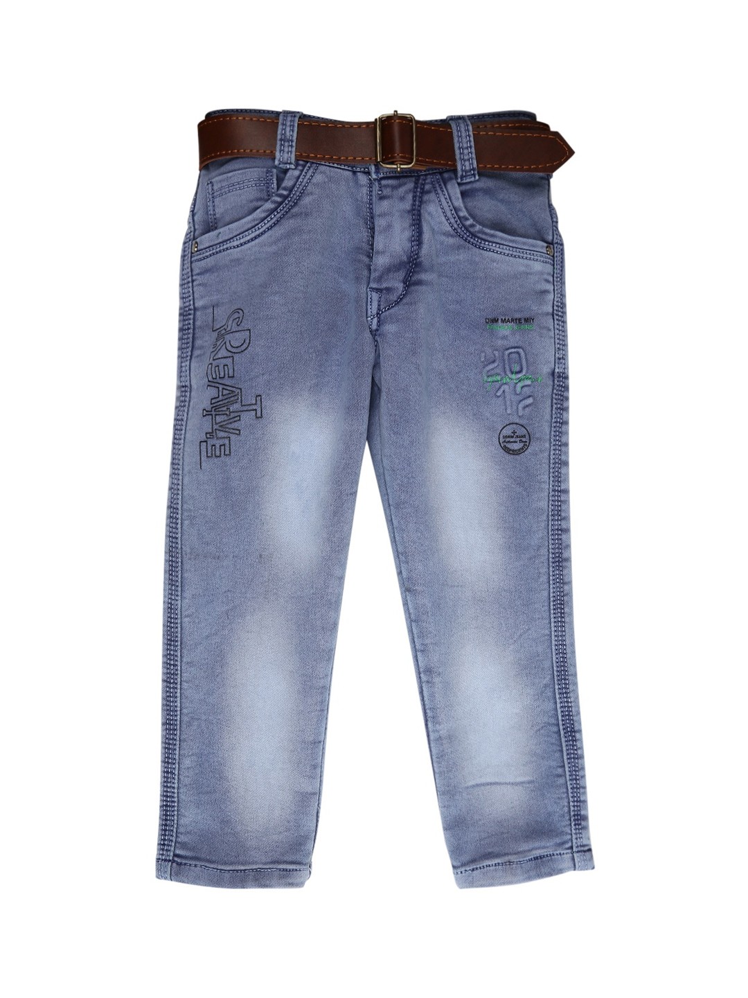 

V-Mart Boys Blue Classic Heavy Fade Printed Jeans