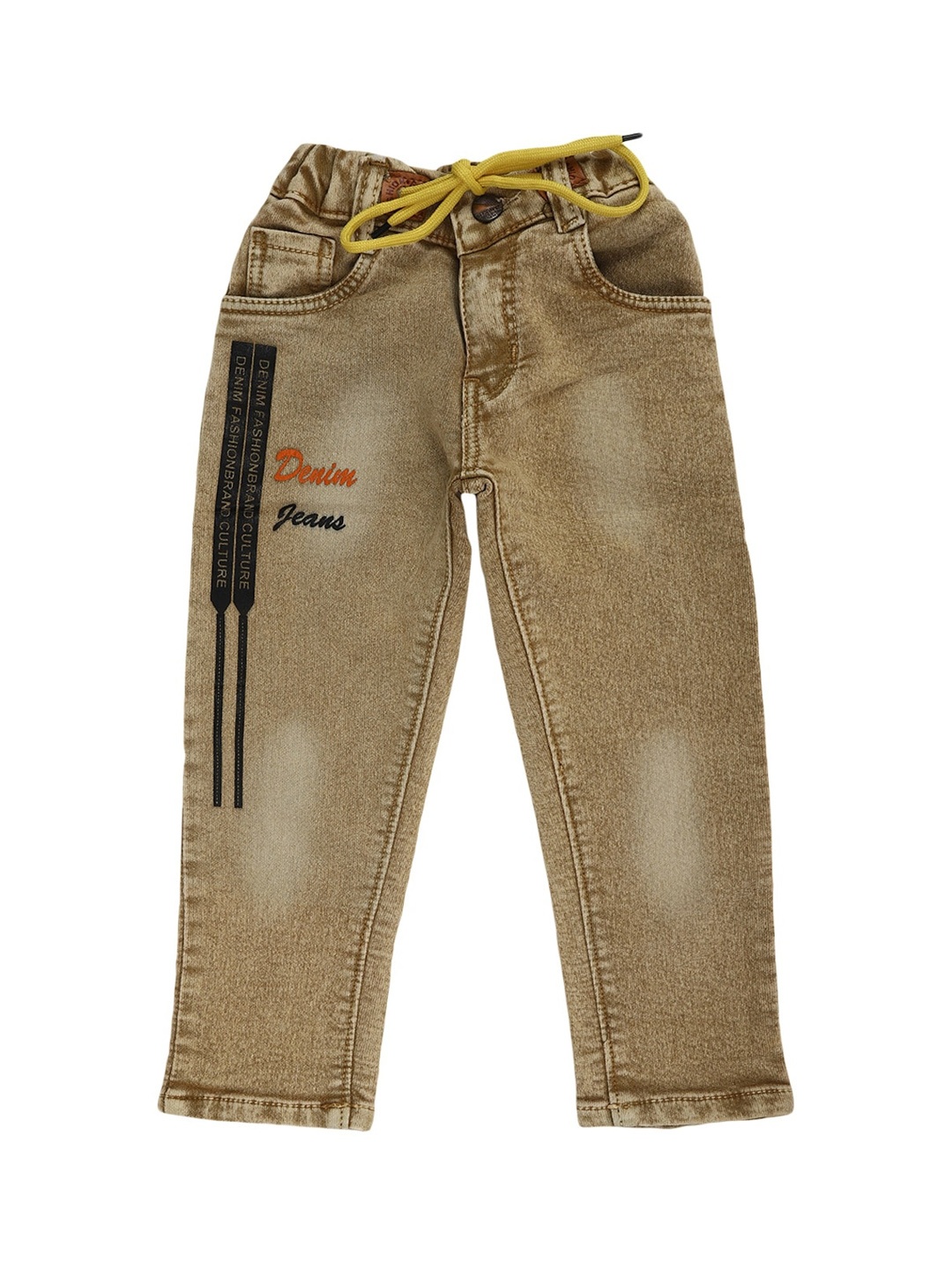 

V-Mart Boys Beige Classic Low Distress Heavy Fade Cotton Jeans