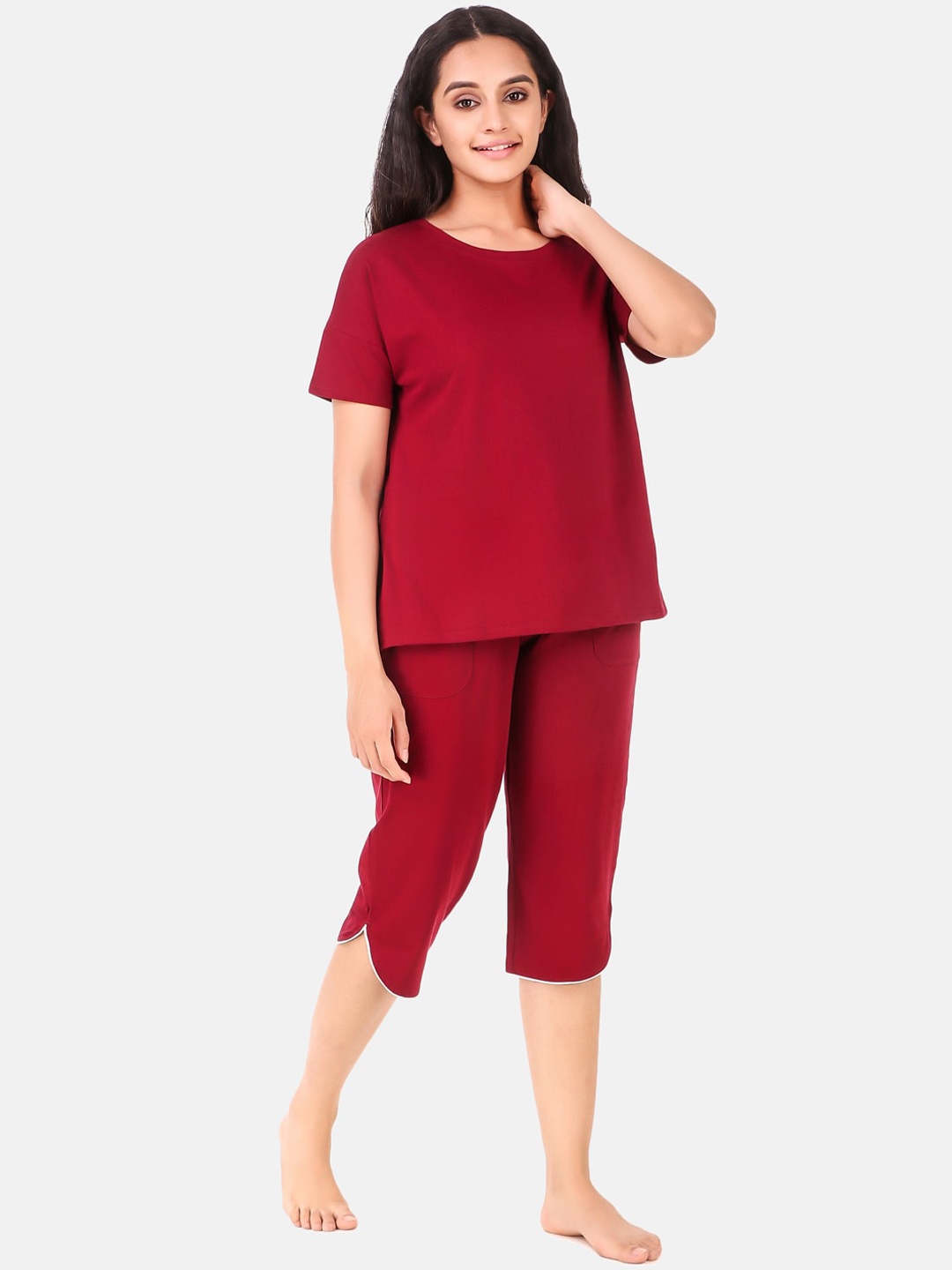 

Masha Women Maroon Night suit