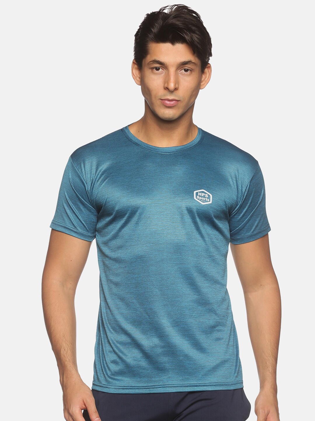 

HPS Sports Men Green Applique Running T-shirt