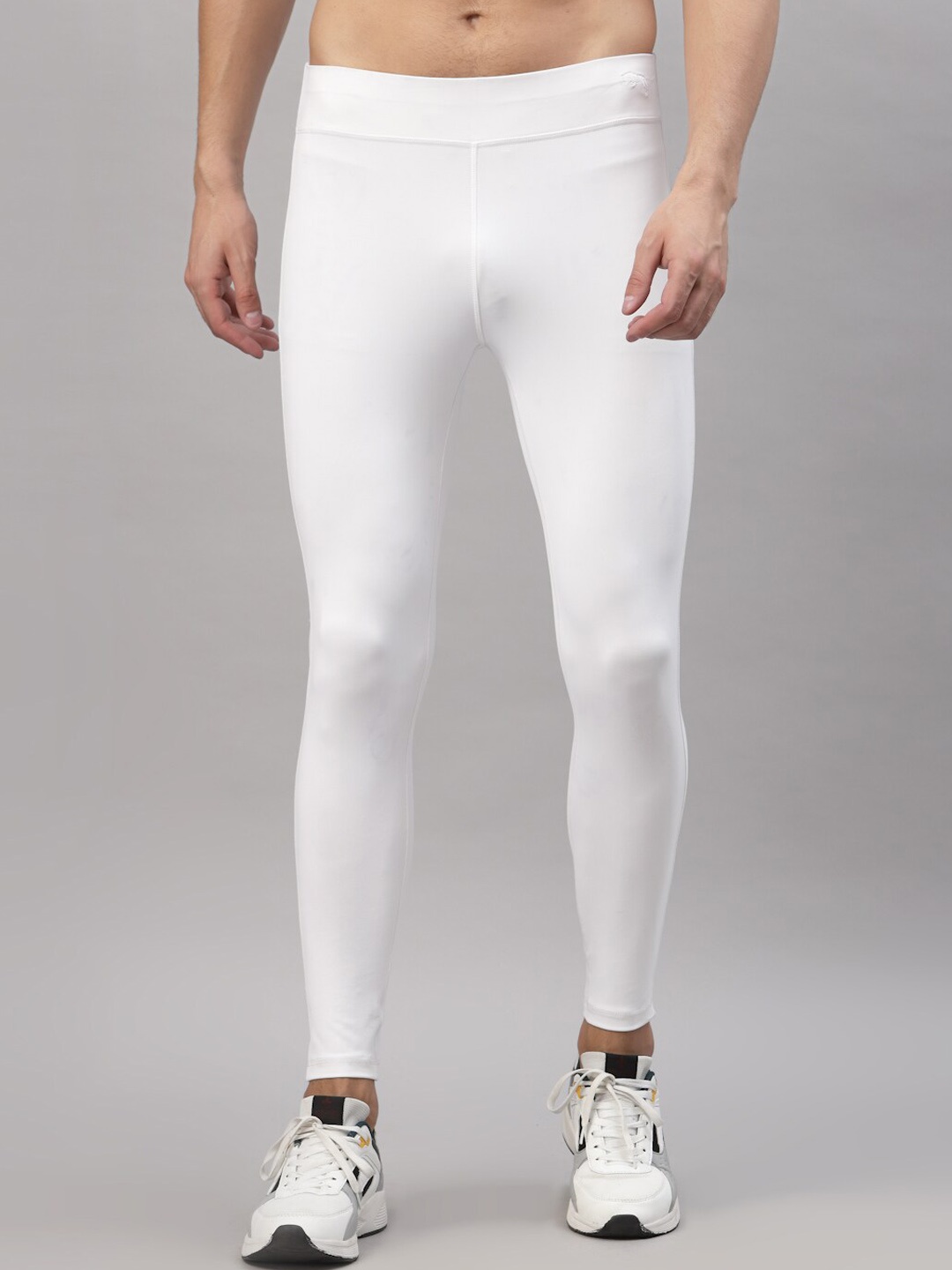 

JUMP USA Men White Solid Rapid-Dry Tights