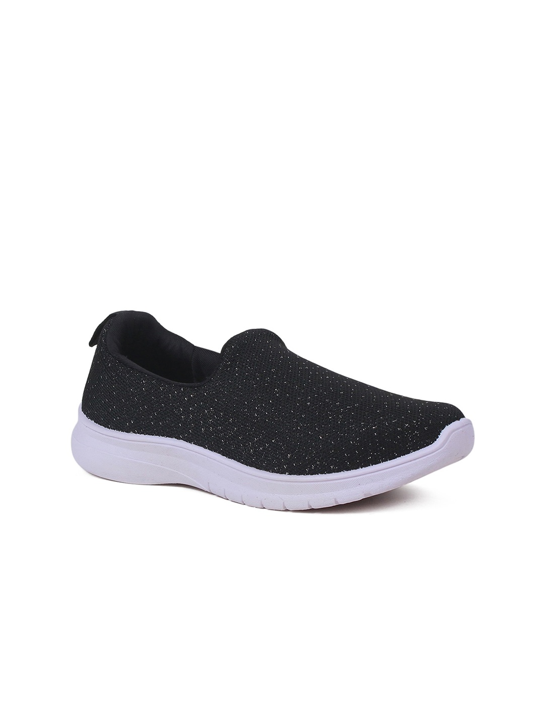 

ASIAN Women Black Woven Design Slip-On Sneakers