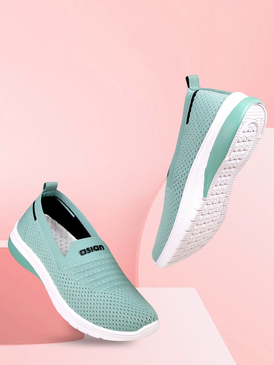 

ASIAN Women Blue Printed Slip-On Sneakers