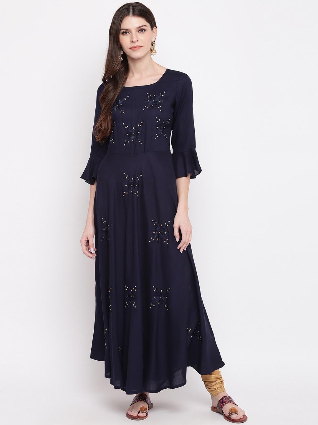 

KALINI Women Blue Embellished Anarkali Kurta