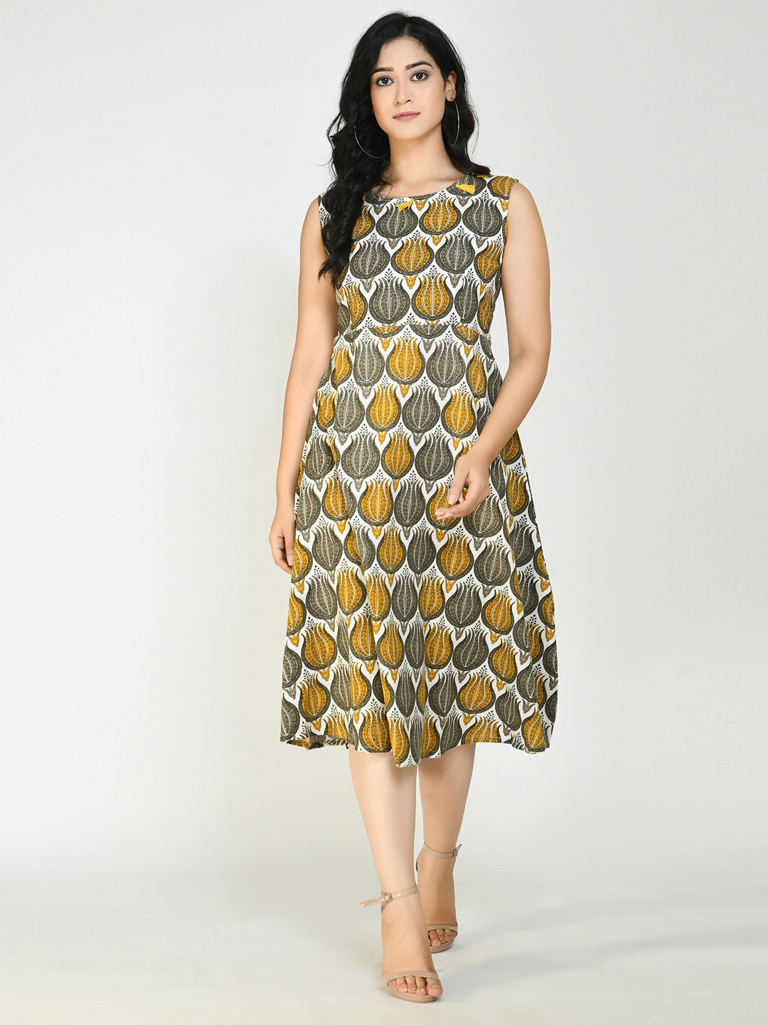 

Altiven Multicoloured A-Line Midi Dress, Multi