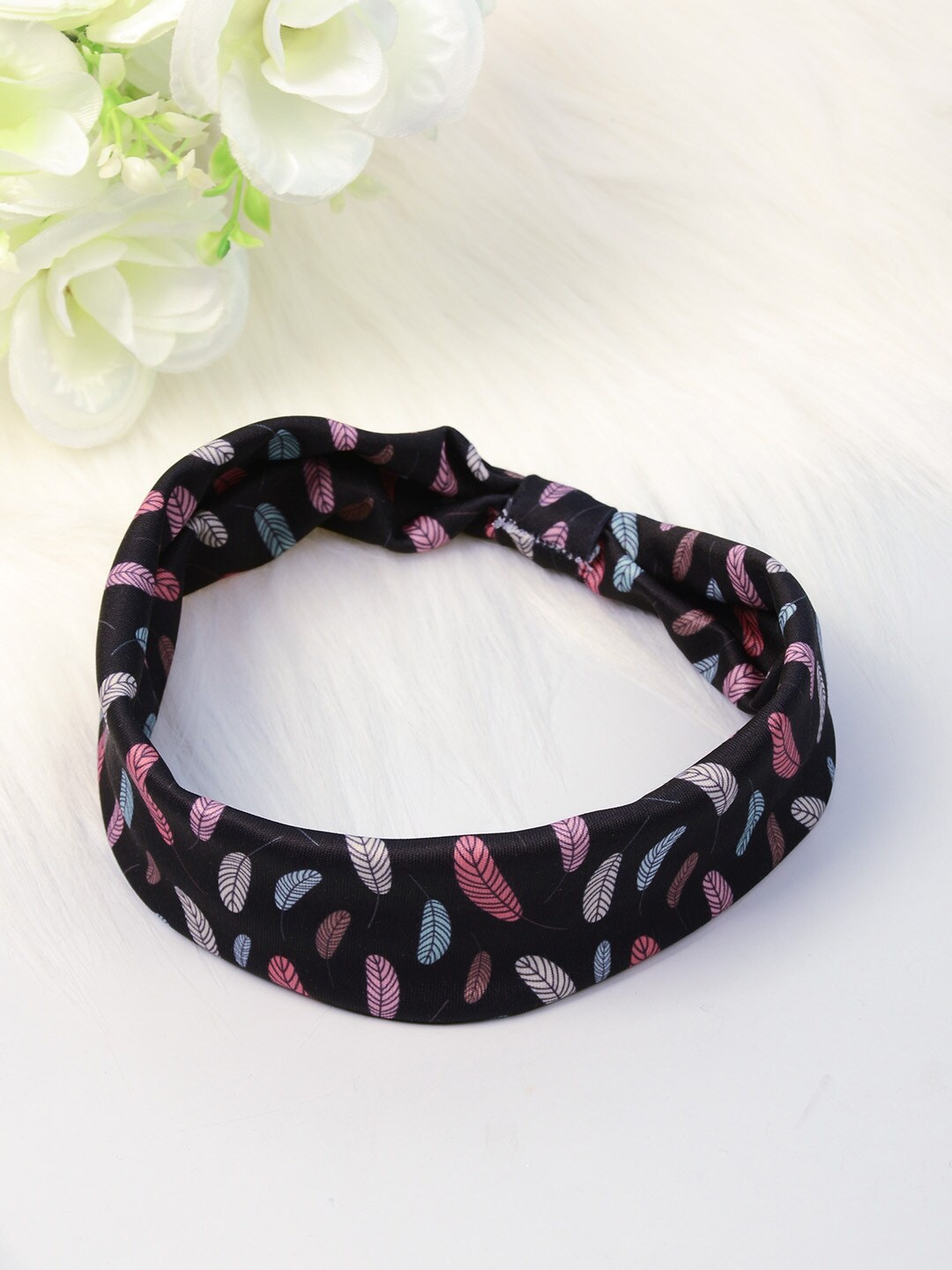 

Ferosh Women Black & Pink Printed Hairband