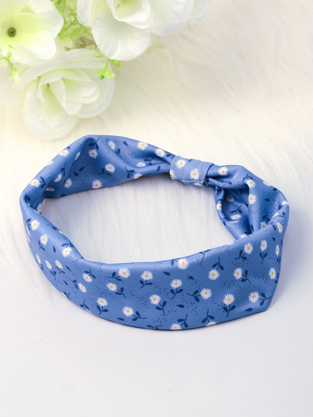 

Ferosh Women Blue & White Printed Hairband