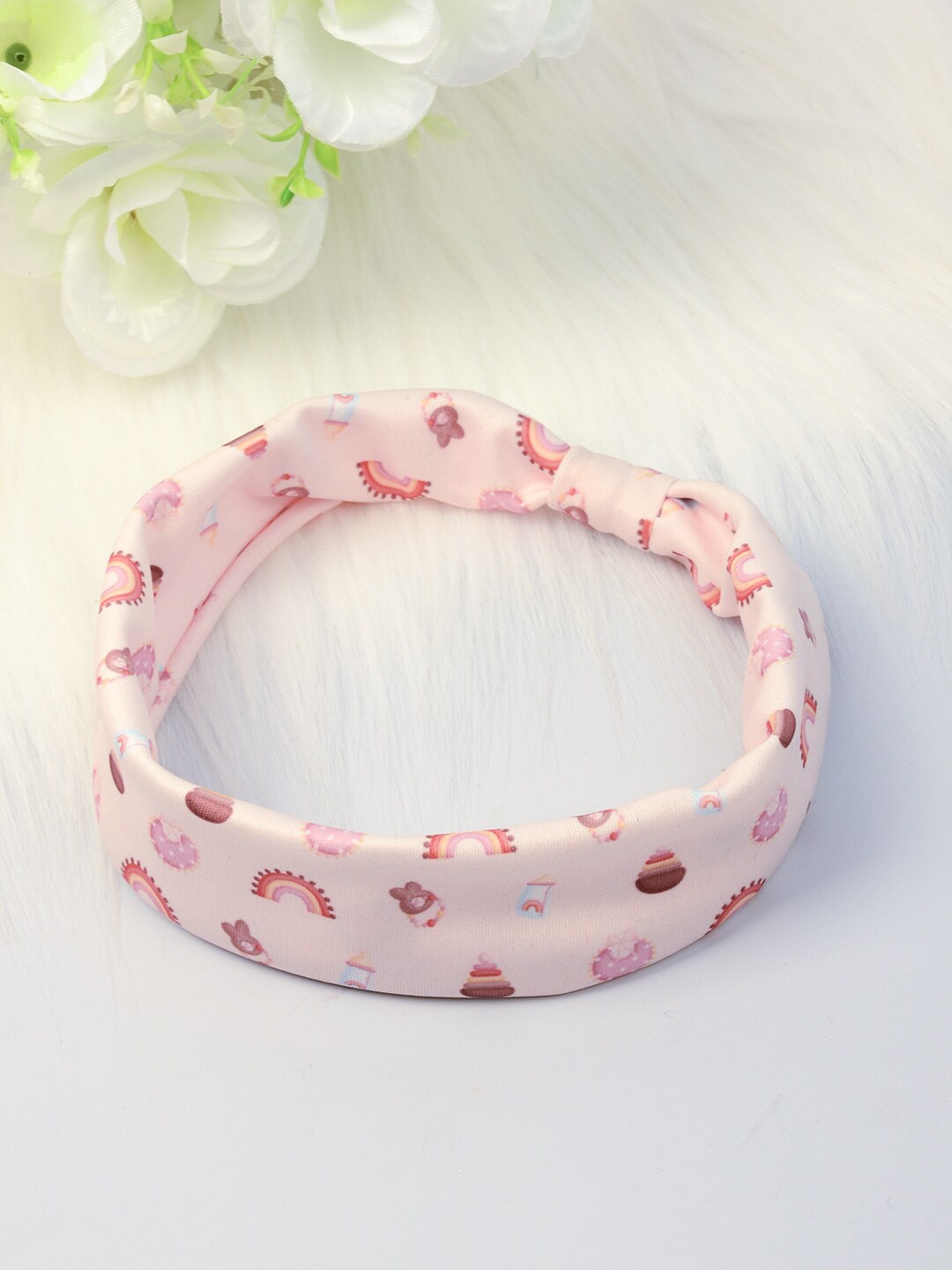 

Ferosh Women Pink & Red Printed Hairband