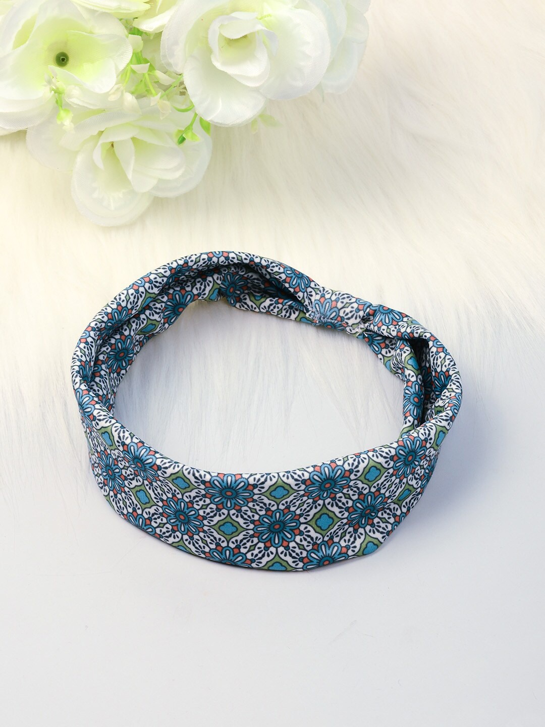 

Ferosh Women Blue & White Hairband