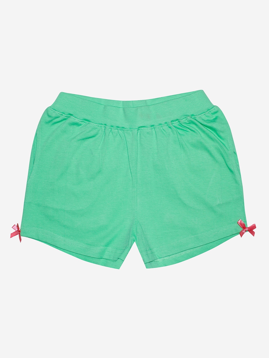 

KiddoPanti Girls Green Solid Shorts