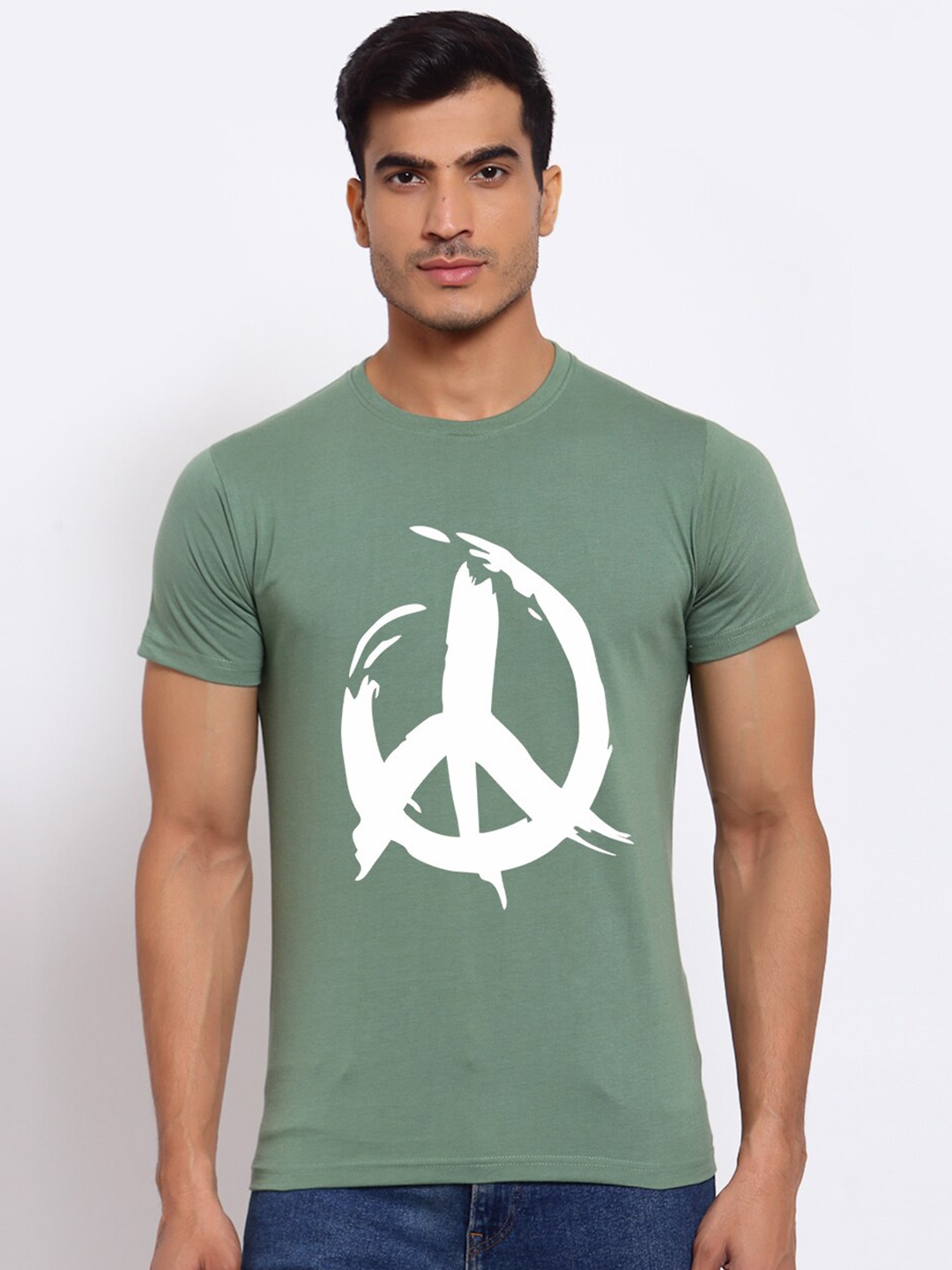 

FERANOID Men Green Printed Bio Finish T-shirt