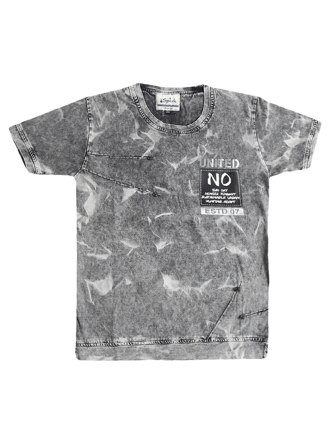 

V-Mart Boys Grey Printed Cotton T-shirt