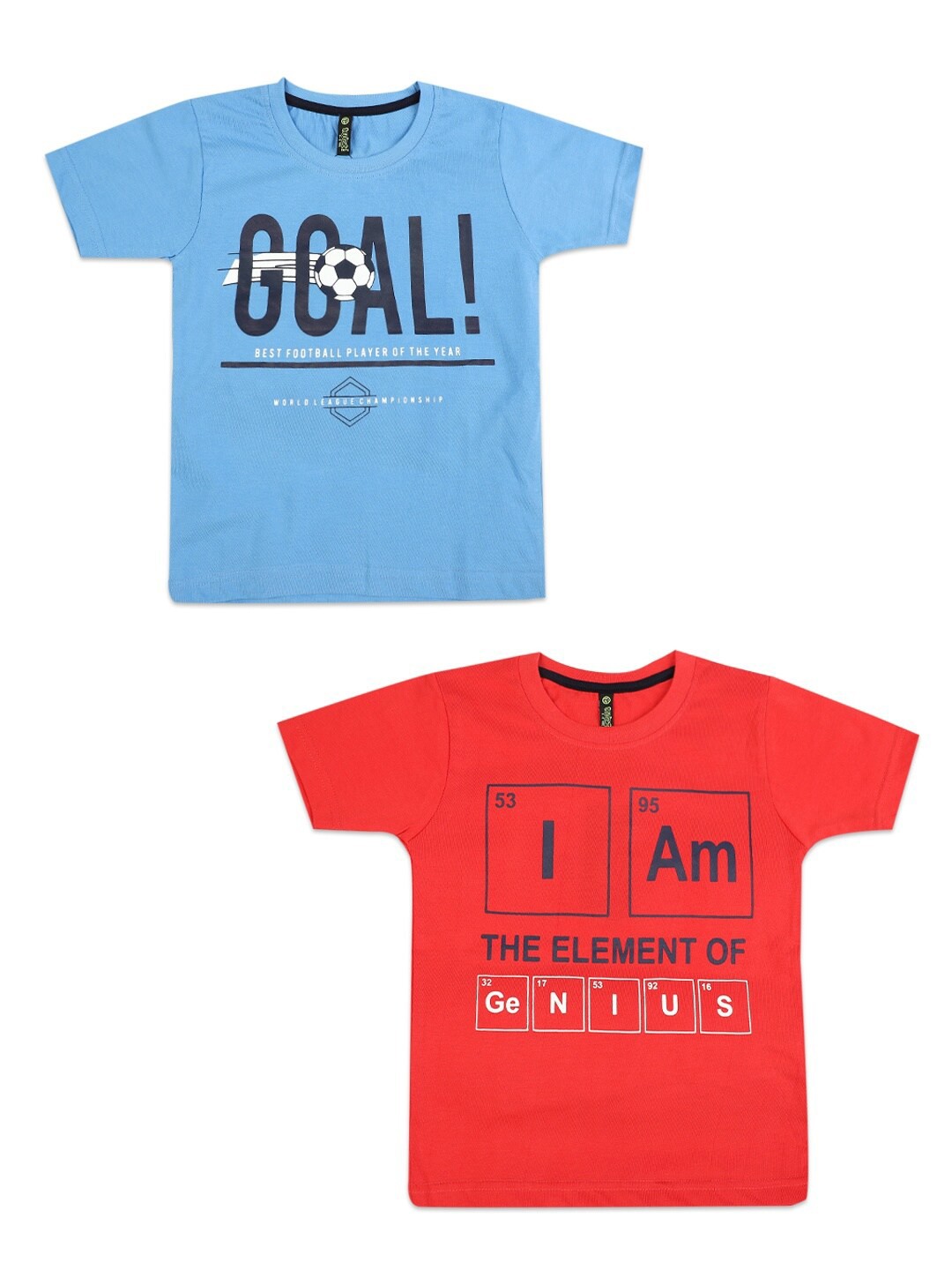 

V-Mart Boys Pack of 2 Red & Blue Printed T-shirts