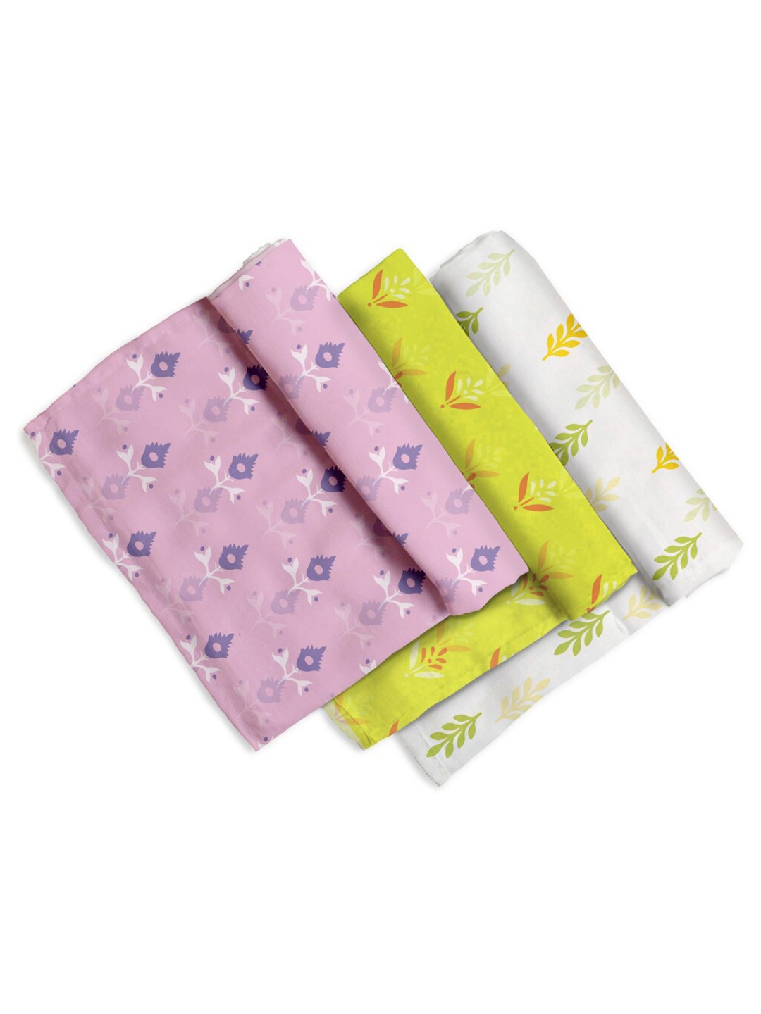 

SuperBottoms Pack of 3 Printed Sustainable Pure Cotton Sustainable Swaddle, Pink