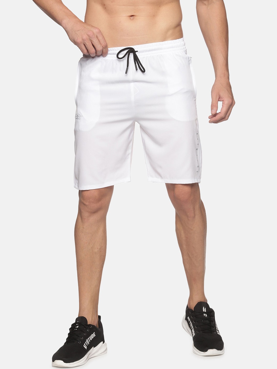 

ATTIITUDE Men White Low-Rise Slim Fit Sports Shorts