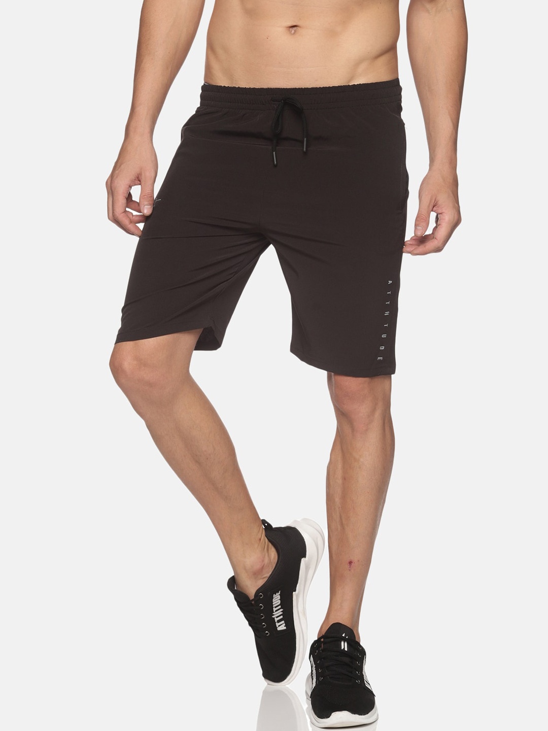 

ATTIITUDE Men Black Low-Rise Rapid-Dry Slim Fit Sports Shorts