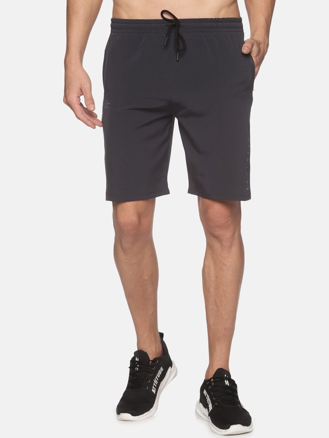 

ATTIITUDE Men Grey Low-Rise Slim Fit Sports Shorts