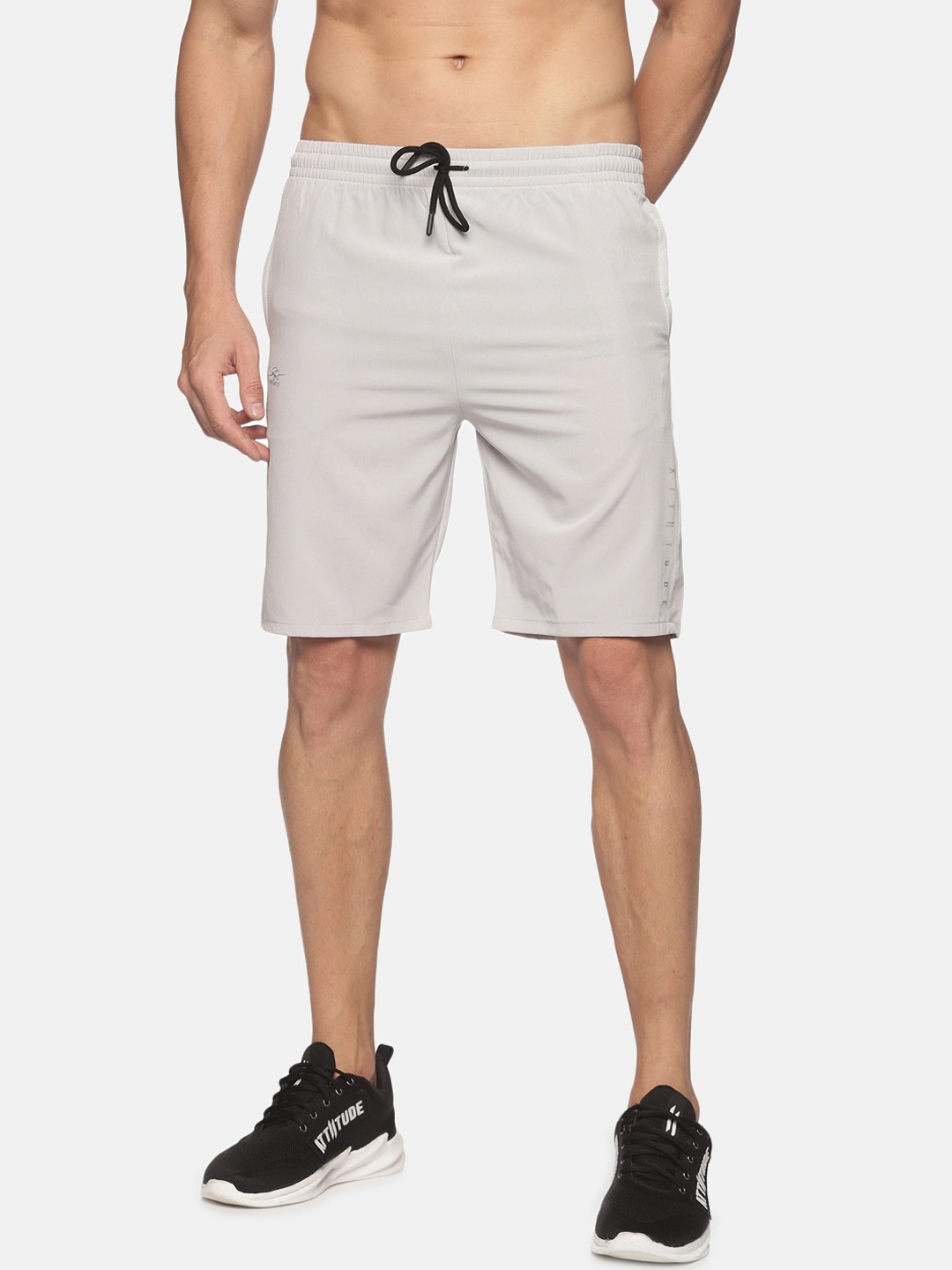 

ATTIITUDE Men Grey Low-Rise Slim Fit Sports Shorts