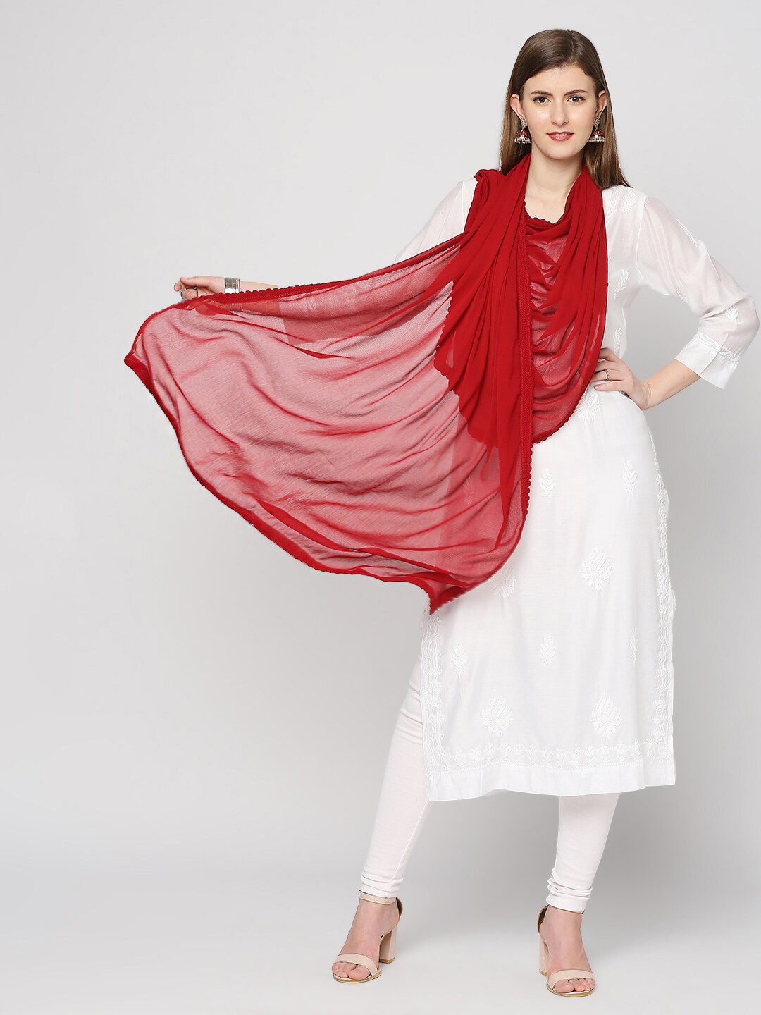 

Dupatta Bazaar Maroon Dupatta