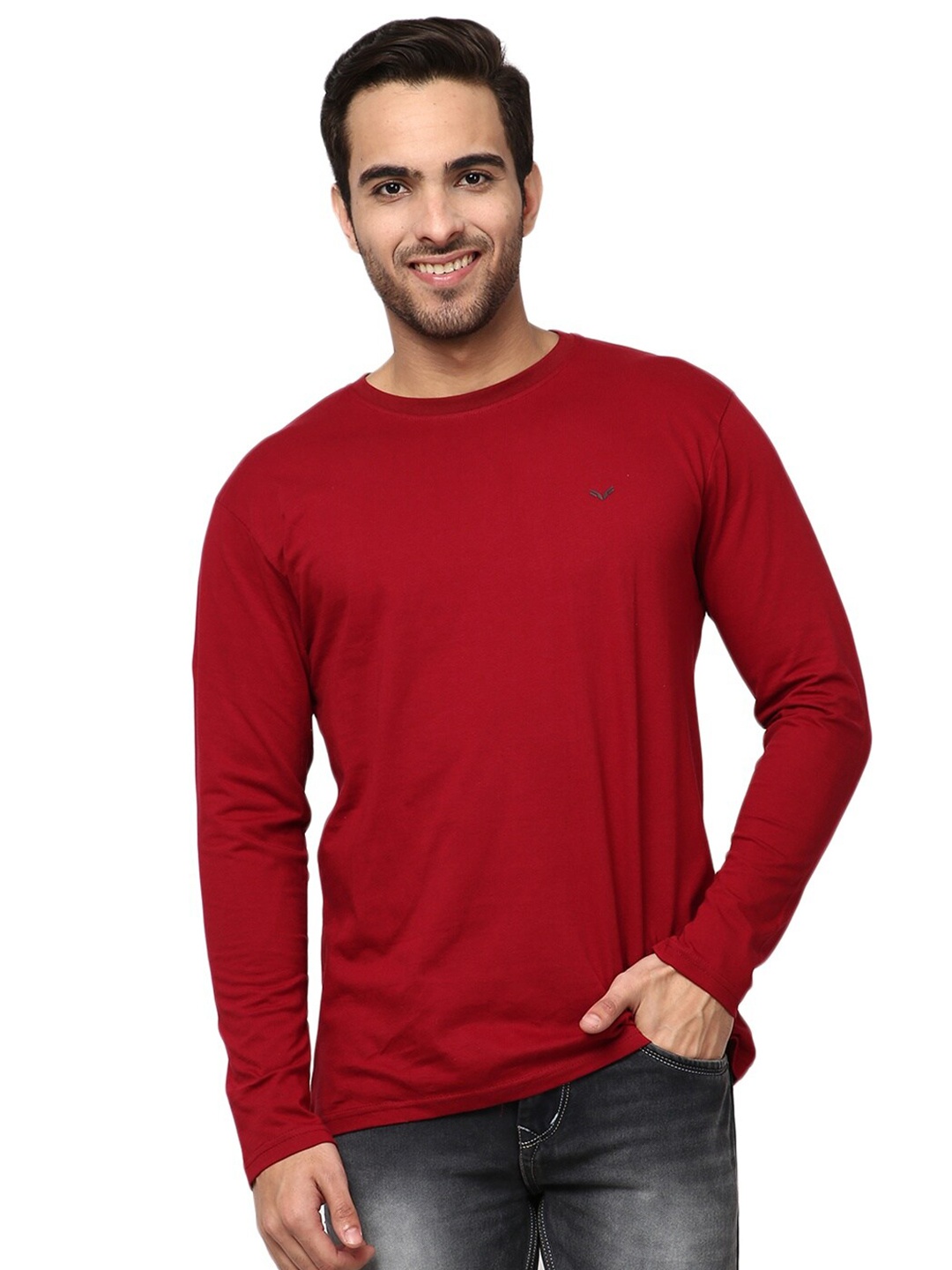 

V-Mart Men Maroon Cotton T-shirt