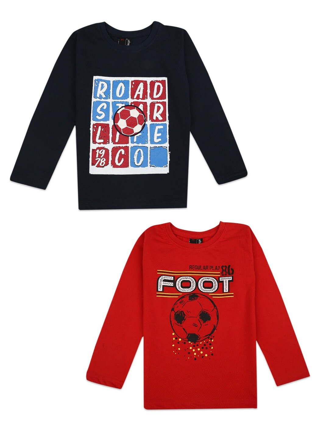 

V-Mart Boys Pack Of 2 Cotton T-shirts, Red