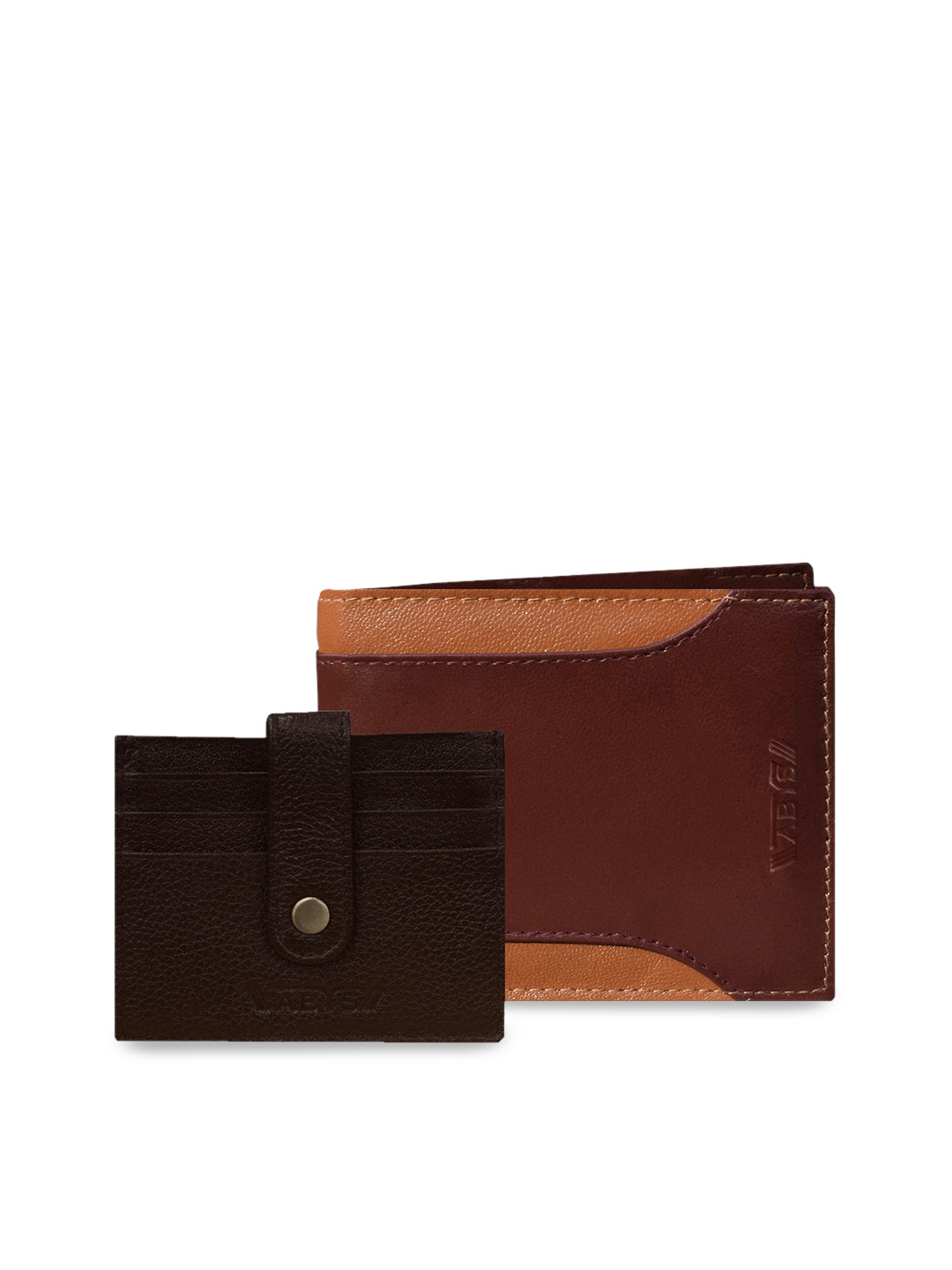 

ABYS Men Tan Genuine Leather Wallet & Card Holder