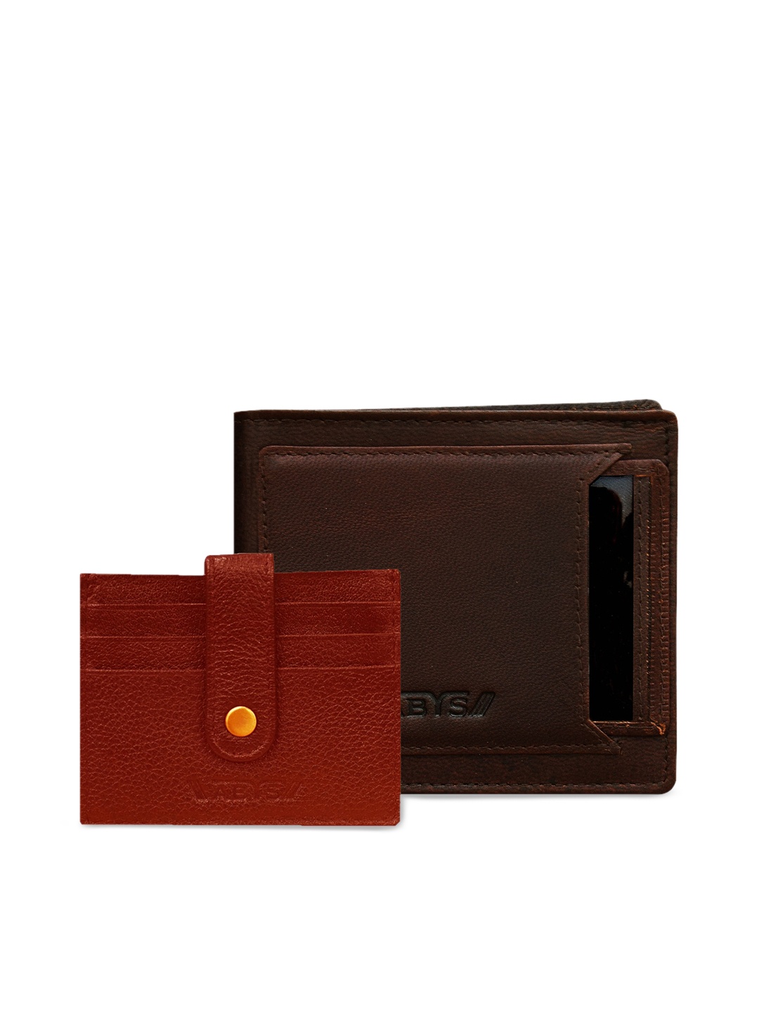 

ABYS Men Brown Textured Genuine Leather Accessory Gift Set