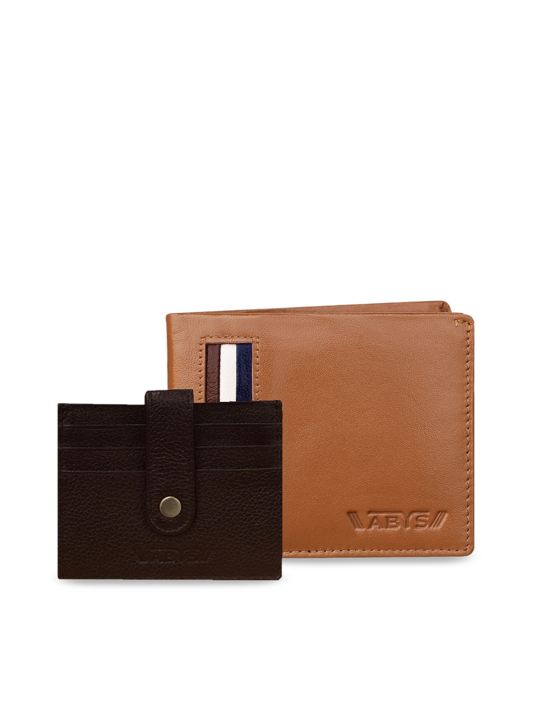 

ABYS Men Tan-Brown Solid Genuine Leather Wallet & Card Holder Accessory Gift Set