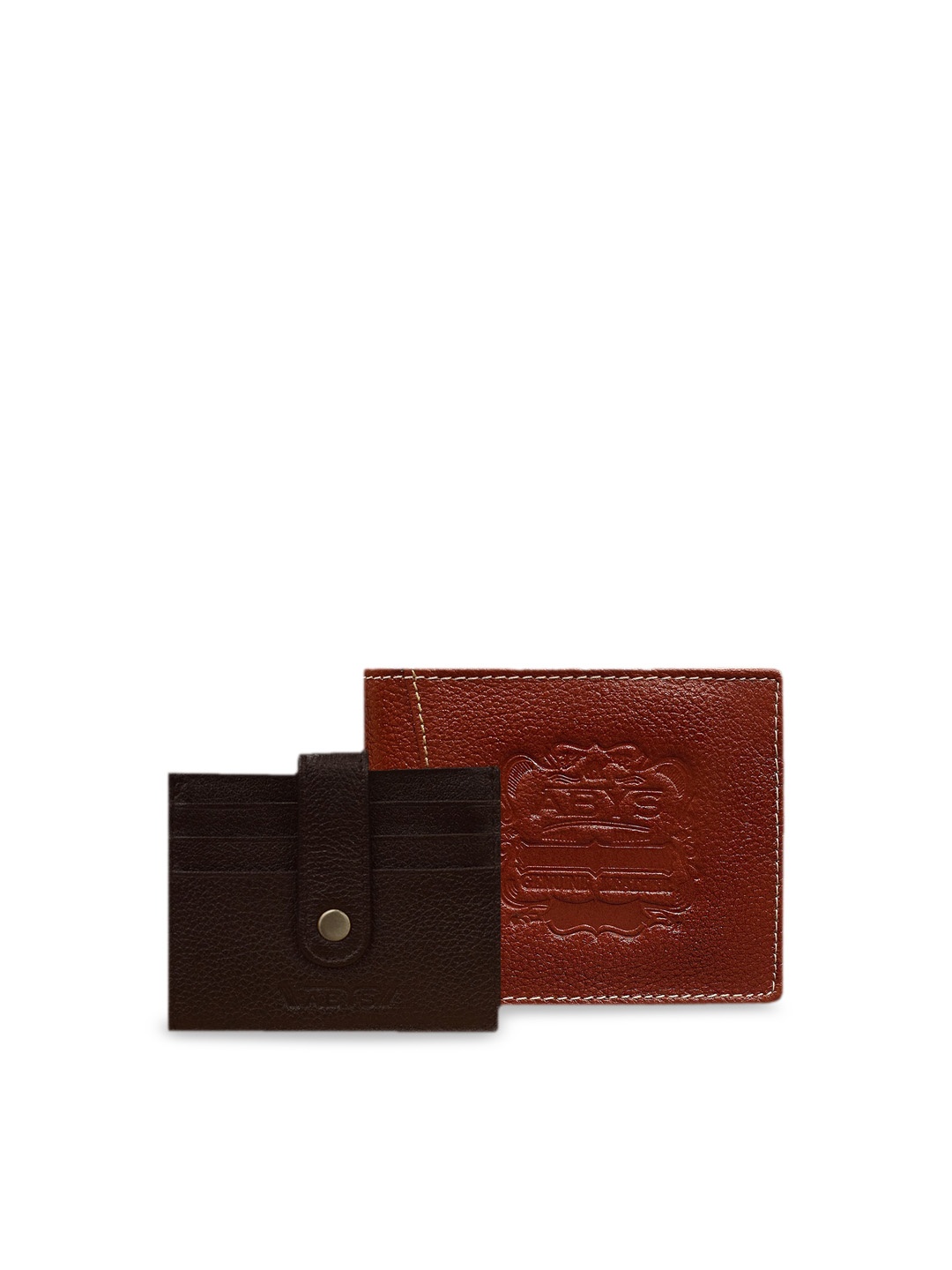 

ABYS Men Brown & Coffee Brown Solid Genuine Leather Accessory Gift Set
