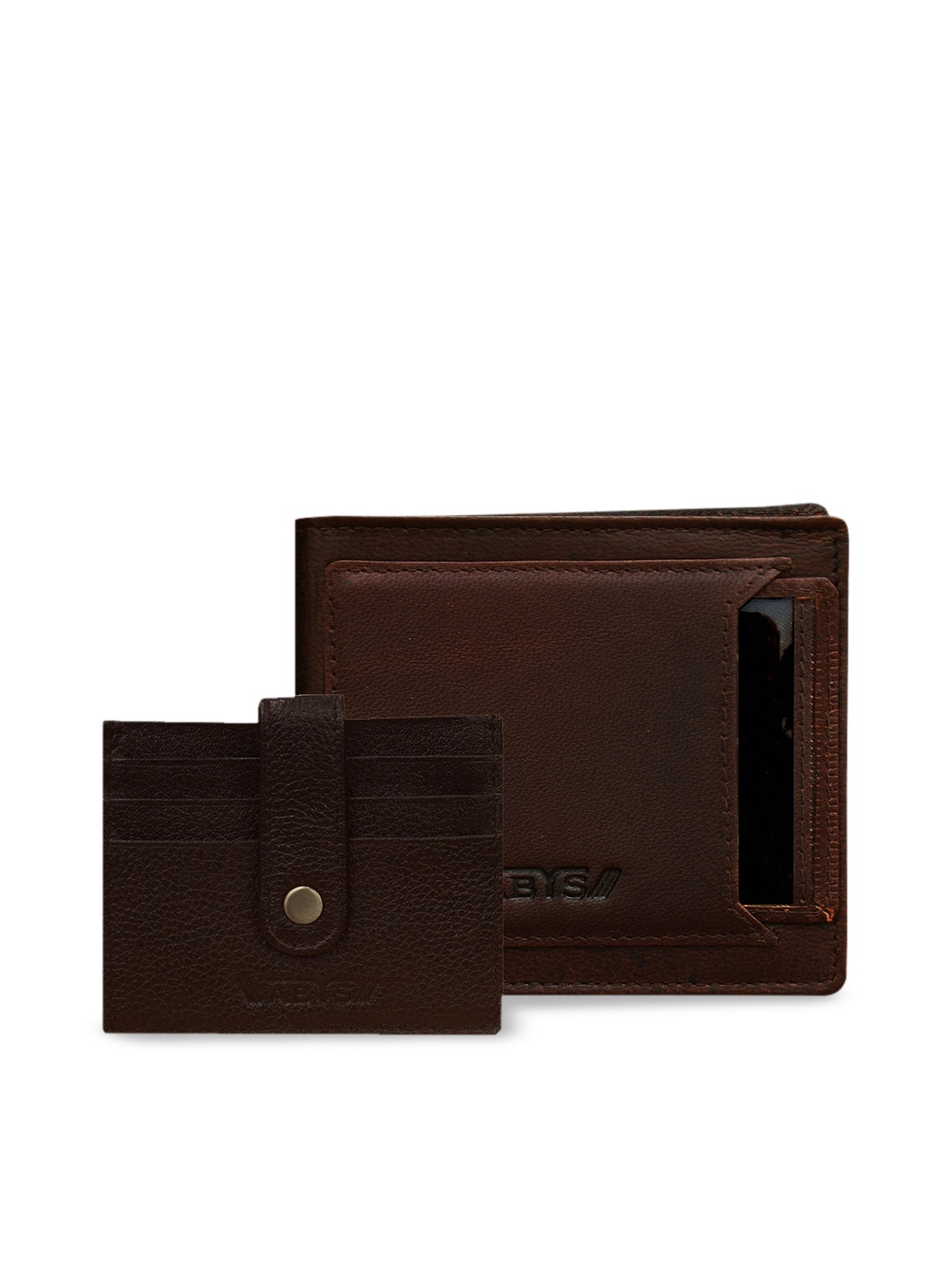 

ABYS Men Brown & Coffee Brown Leather Wallet & Card Holder Accessory Gift Set