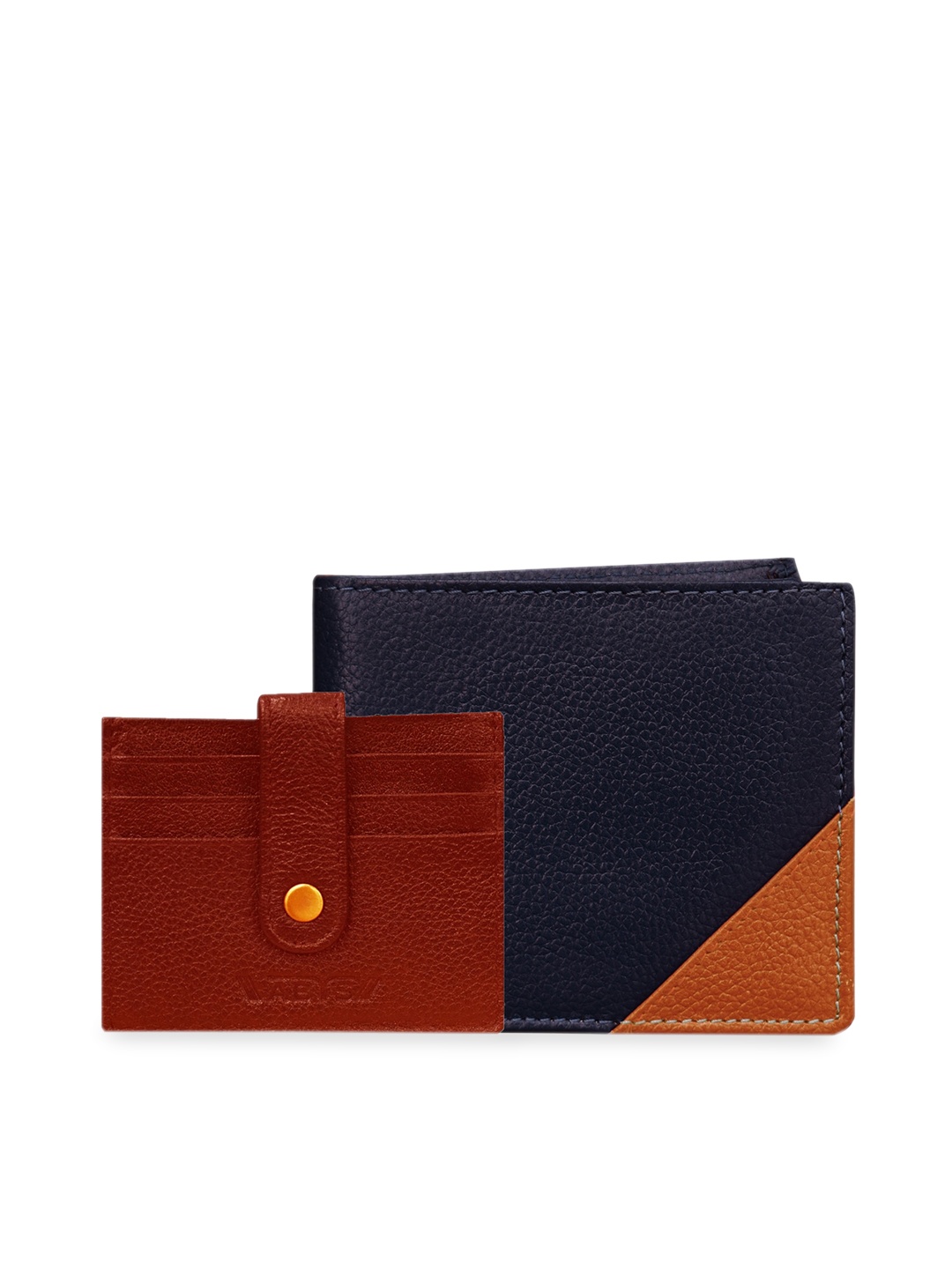 

ABYS Men Purple & Brown Textured Genuine Leather Accessory Gift Set