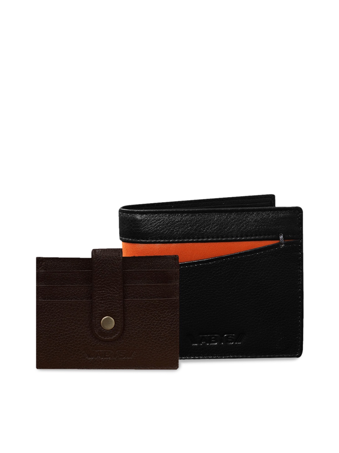 

ABYS Men Black & Coffee Brown Leather Accessory Gift Set
