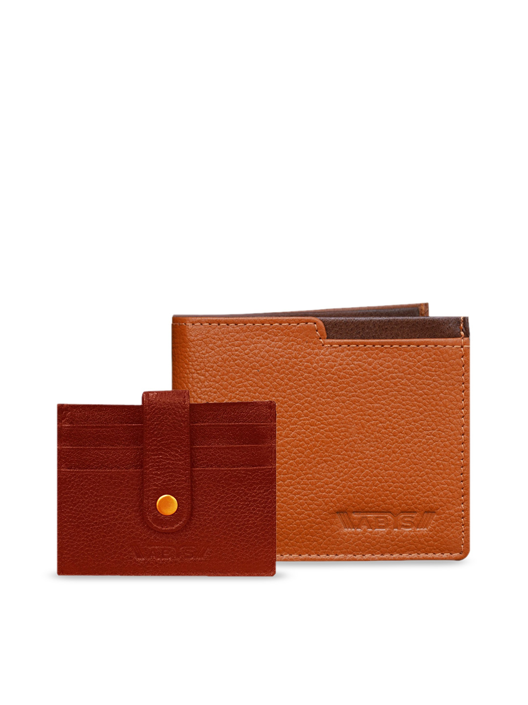 

ABYS Men Tan Genuine Leather Wallet & Card Holder