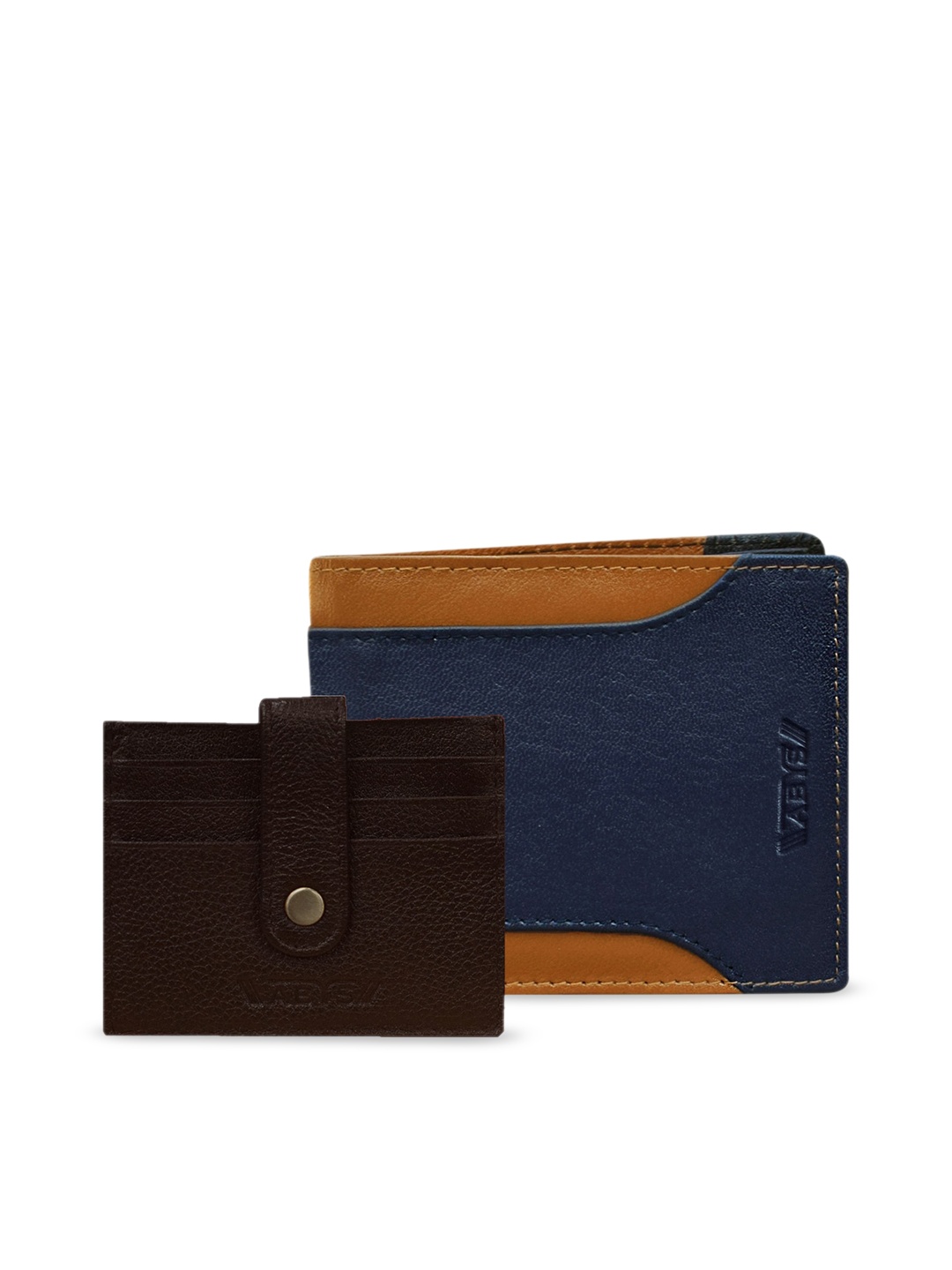 

ABYS Men Blue & Coffee Brown Solid Genuine Leather Accessory Gift Set