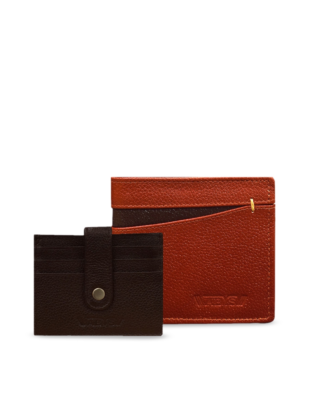 

ABYS Men Brown Genuine Leather Wallet & Card Holder