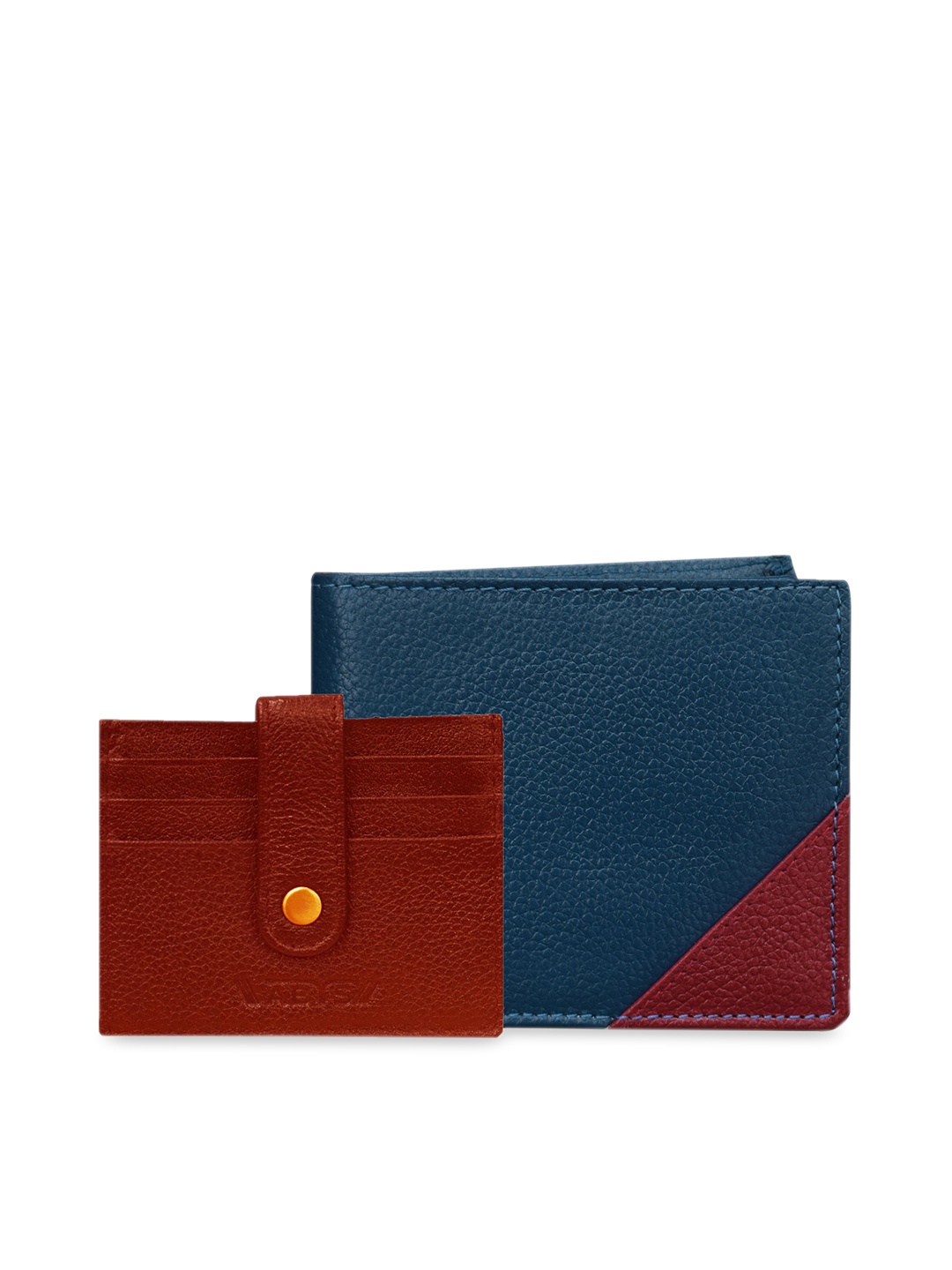 

ABYS Men Blue & Brown Solid Genuine Leather Accessory Gift Set