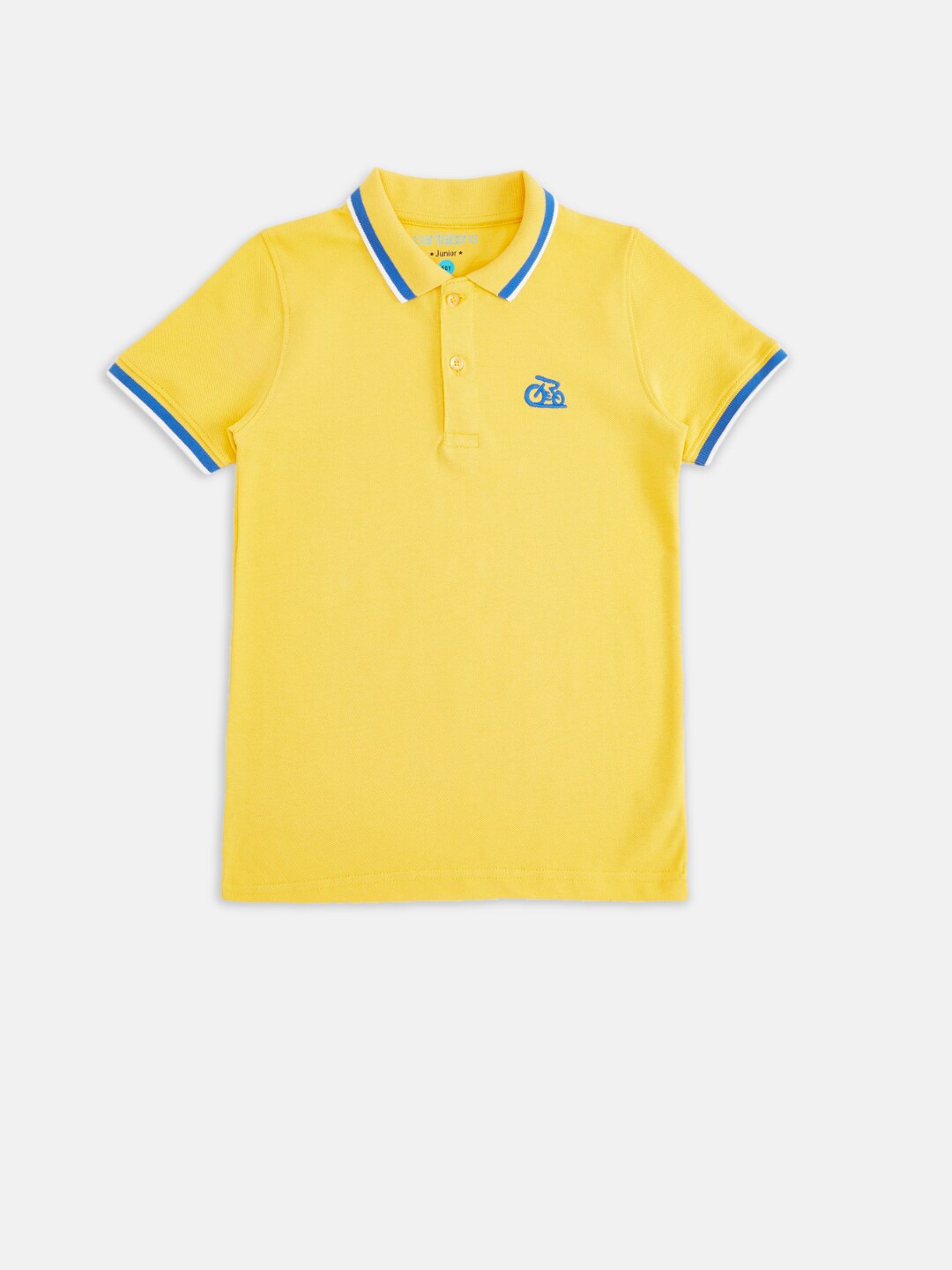 

Pantaloons Junior Boys Yellow Cotton Polo Collar T-shirt