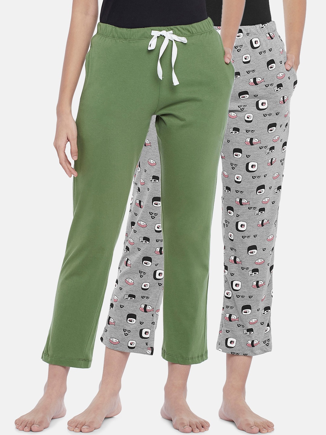 

Dreamz by Pantaloons Women Pack of 2 Printed Cotton Lounge Pants, Multi